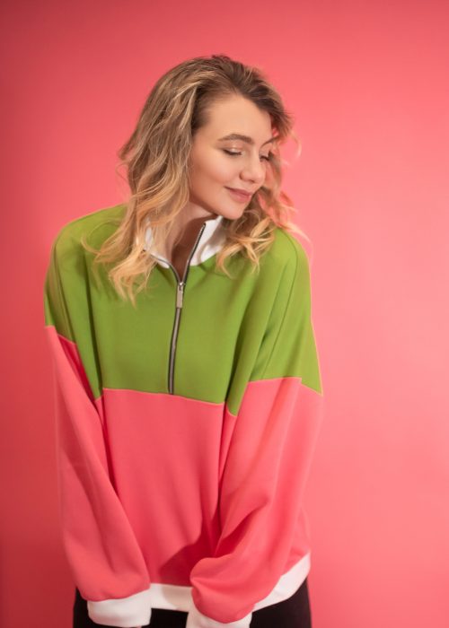 Colorblock zip sweatshirt